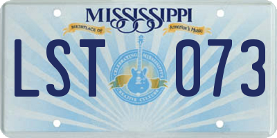 MS license plate LST073