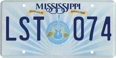 MS license plate LST074