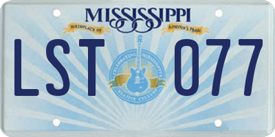 MS license plate LST077