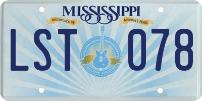 MS license plate LST078