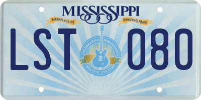 MS license plate LST080