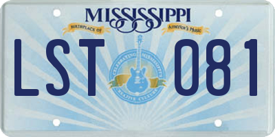 MS license plate LST081
