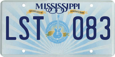 MS license plate LST083