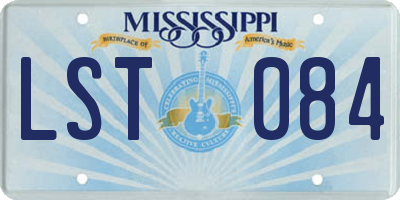 MS license plate LST084