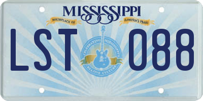 MS license plate LST088
