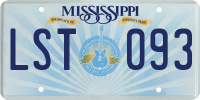 MS license plate LST093