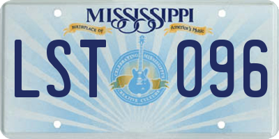 MS license plate LST096