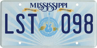 MS license plate LST098