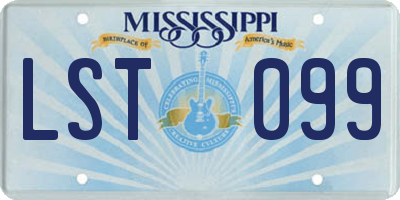 MS license plate LST099