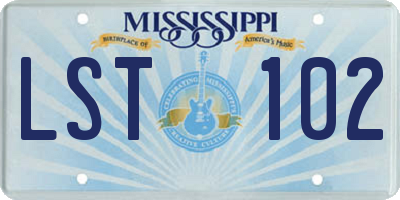 MS license plate LST102