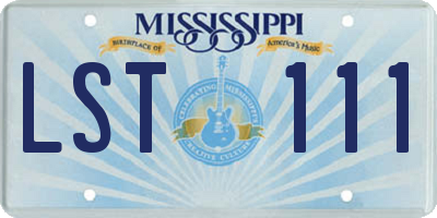 MS license plate LST111