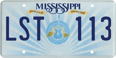 MS license plate LST113
