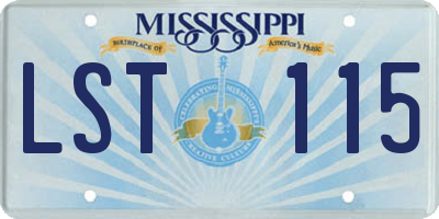 MS license plate LST115
