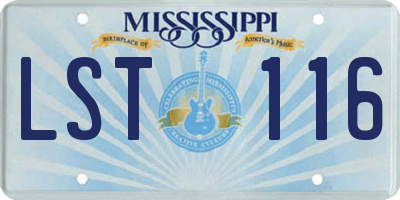 MS license plate LST116