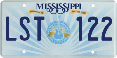 MS license plate LST122