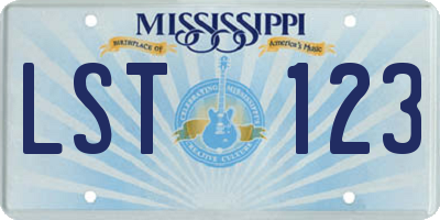 MS license plate LST123