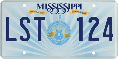 MS license plate LST124