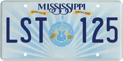 MS license plate LST125