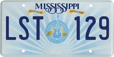 MS license plate LST129