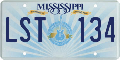 MS license plate LST134