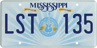 MS license plate LST135