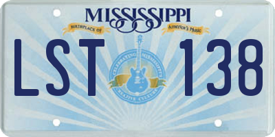 MS license plate LST138