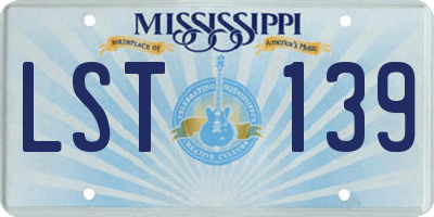 MS license plate LST139