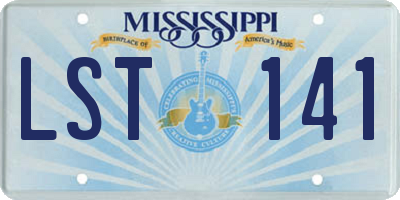 MS license plate LST141