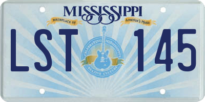 MS license plate LST145