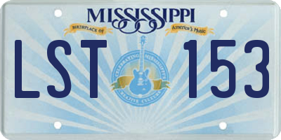 MS license plate LST153