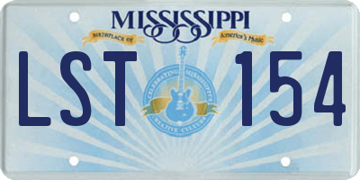 MS license plate LST154