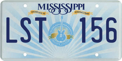 MS license plate LST156