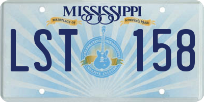MS license plate LST158