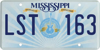 MS license plate LST163