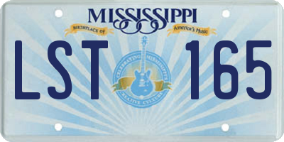 MS license plate LST165