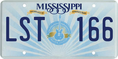MS license plate LST166