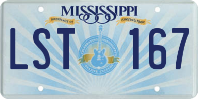 MS license plate LST167