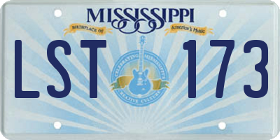 MS license plate LST173