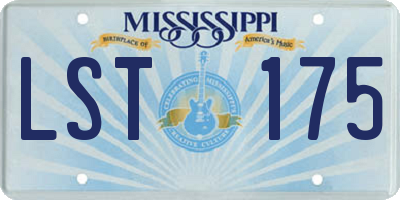 MS license plate LST175