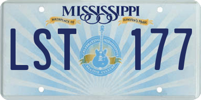 MS license plate LST177