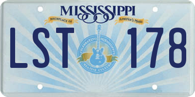 MS license plate LST178