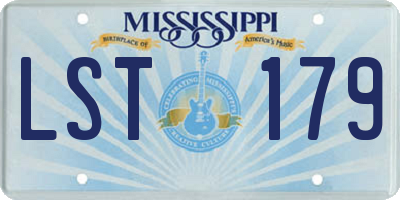 MS license plate LST179