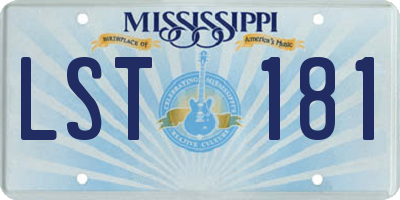 MS license plate LST181