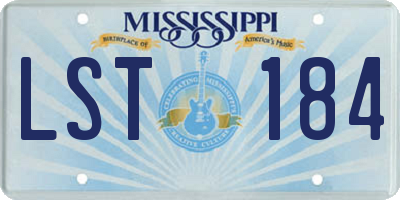 MS license plate LST184