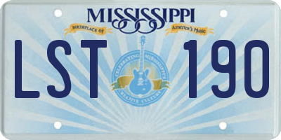 MS license plate LST190