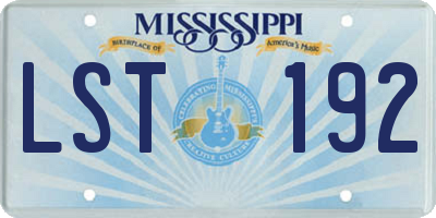 MS license plate LST192