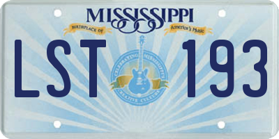 MS license plate LST193