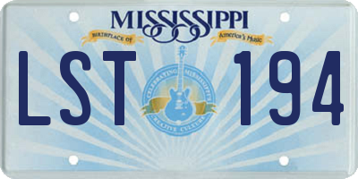 MS license plate LST194