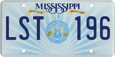 MS license plate LST196