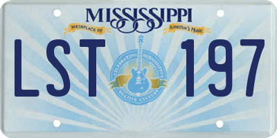 MS license plate LST197